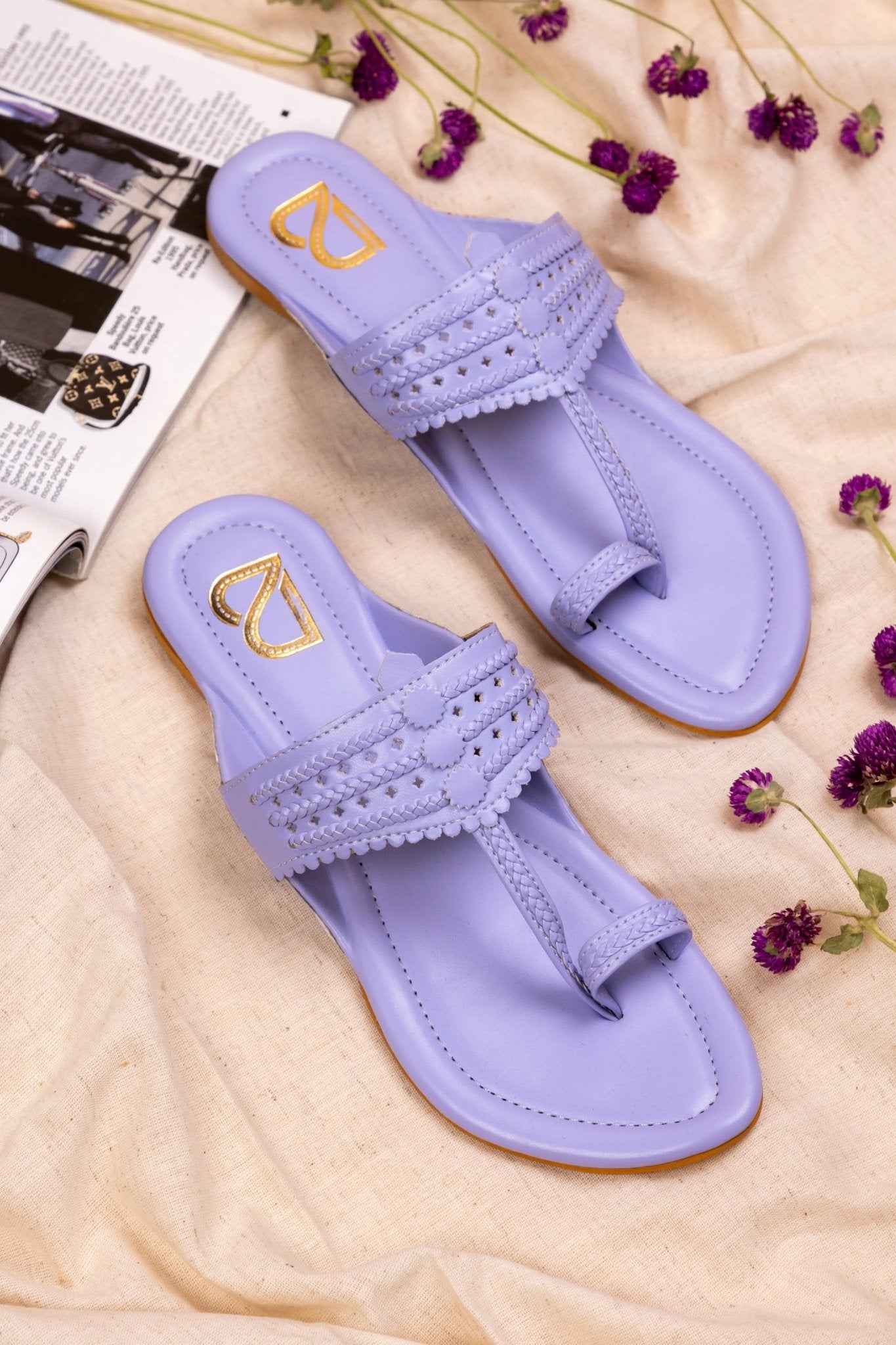 Bluish purple Kolhapuri - Label Deepti Bajaj