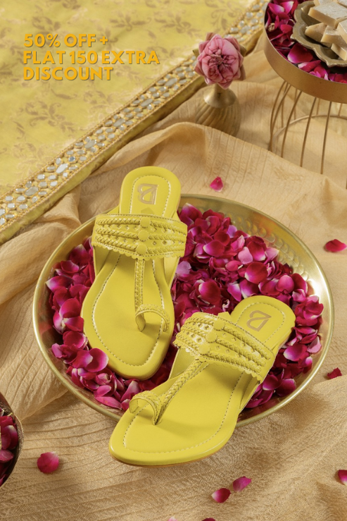 Lime Green Kolhapuri