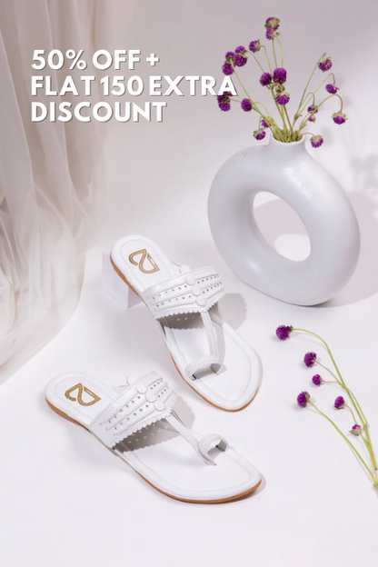 Pearl White kolhapuri