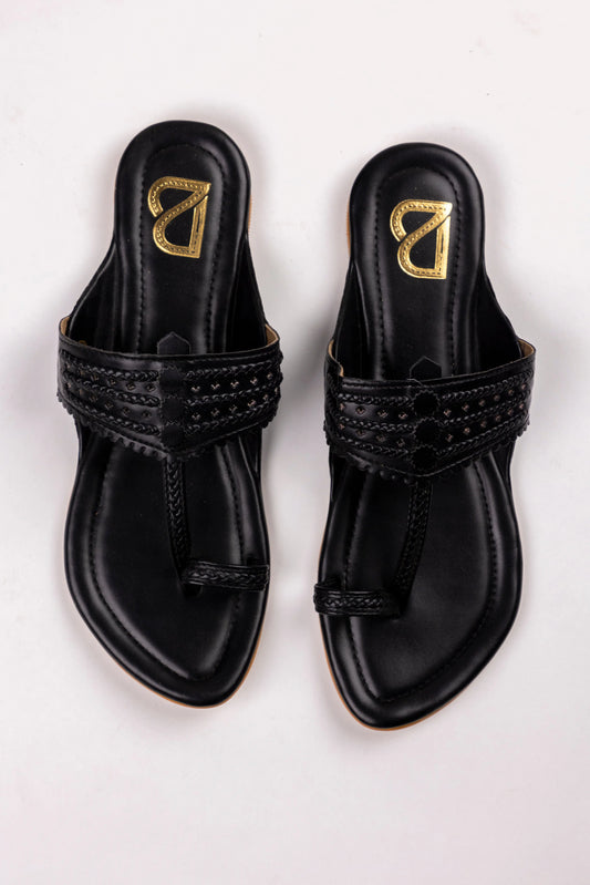 Mid night Black Kolhapuri Label Deepti Bajaj