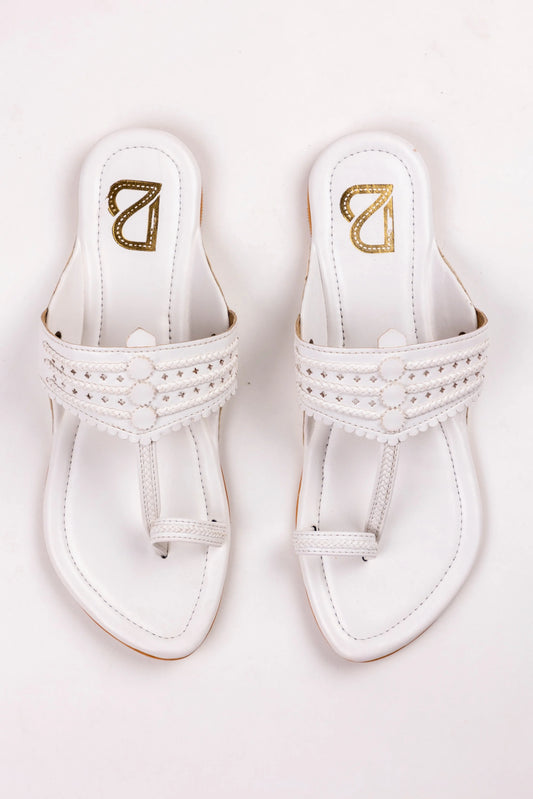Pearl White kolhapuri Label Deepti Bajaj
