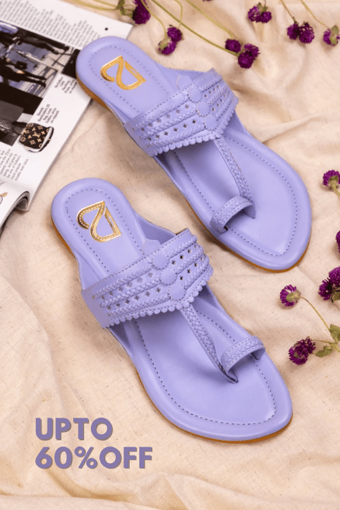 Bluish purple Kolhapuri - Label Deepti Bajaj