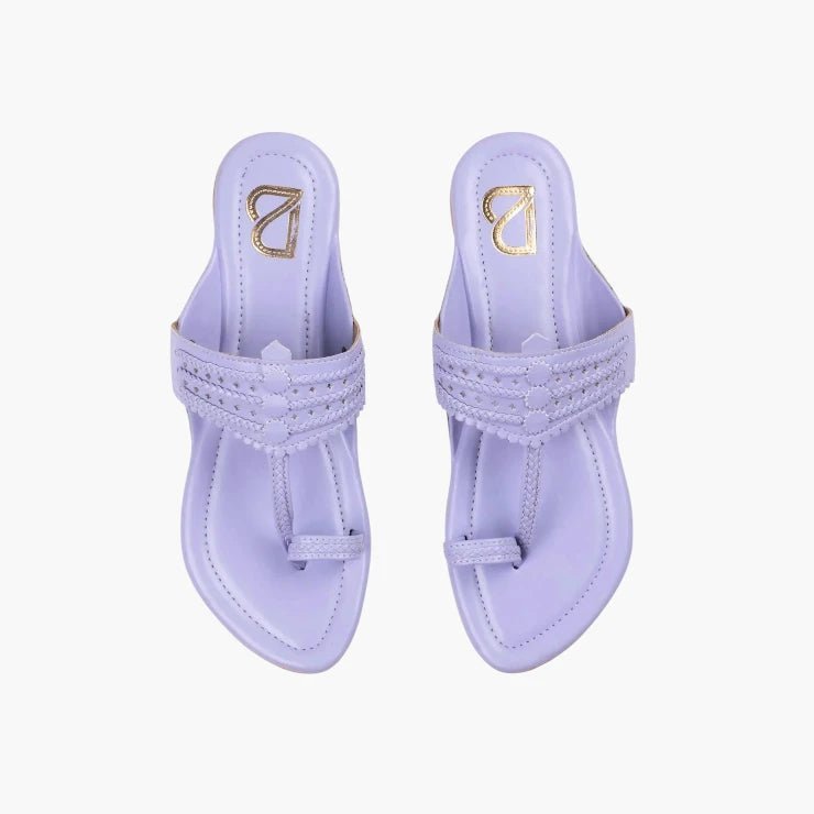 Bluish purple Kolhapuri - Label Deepti Bajaj