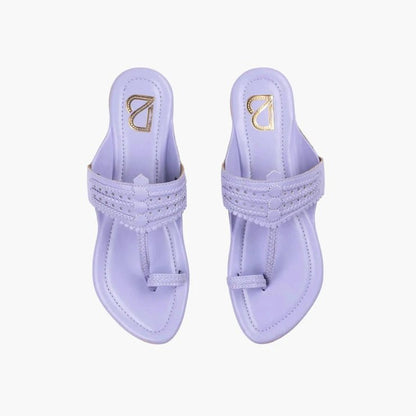 Bluish purple Kolhapuri - Label Deepti Bajaj