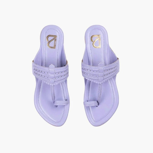 Bluish purple Kolhapuri - Label Deepti Bajaj
