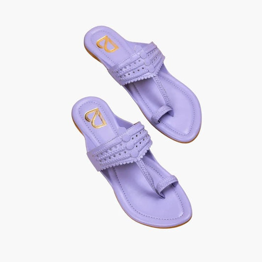 Bluish purple Kolhapuri - Label Deepti Bajaj