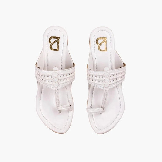 Pearl White kolhapuri - Label Deepti Bajaj
