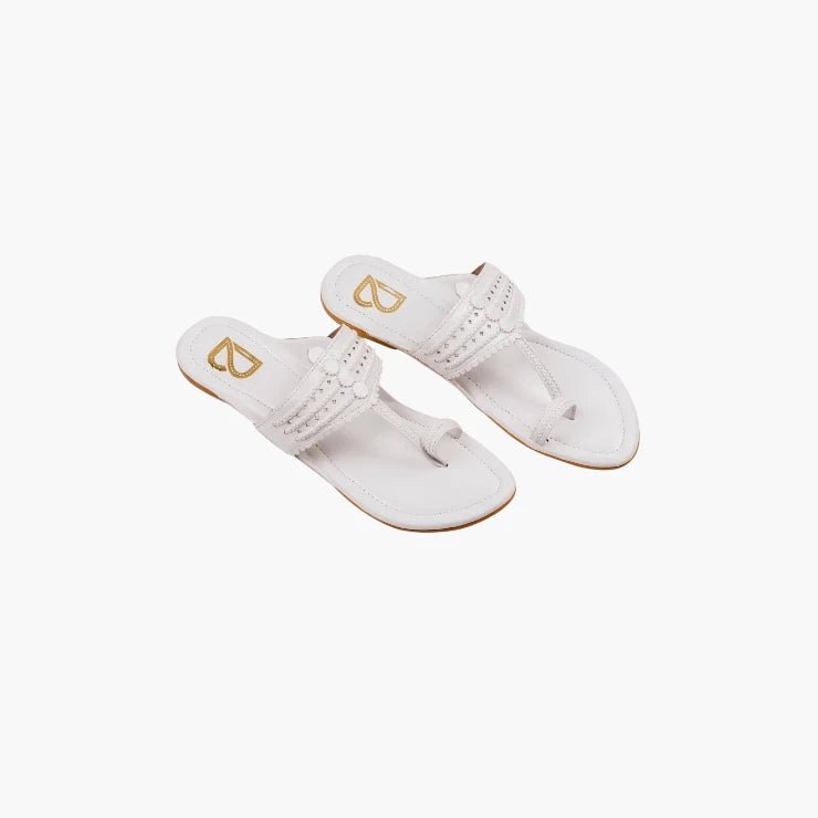 Pearl White kolhapuri - Label Deepti Bajaj