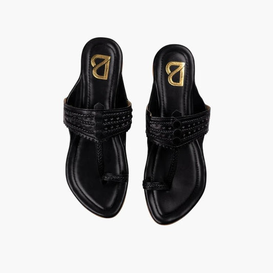 Mid night Black Kolhapuri - Label Deepti Bajaj