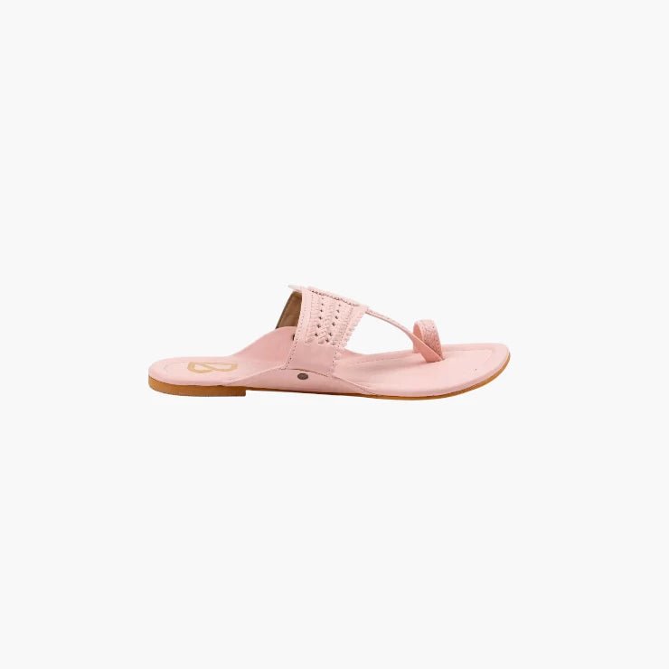 Pink Braided Pattern Solid Kolhapuris - Label Deepti Bajaj