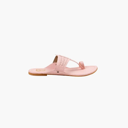 Pink Braided Pattern Solid Kolhapuris - Label Deepti Bajaj